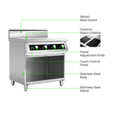 Electmax 700 Series Induction 4-Burner Cooker with Splashback EIC7-800P