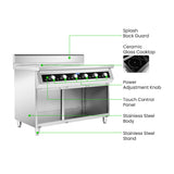 ElectMax 900 Series Induction 6 Burner Cooker with Splashback EIC9-1200P