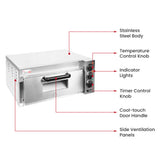 BakerMax Compact Countertop Single Deck Electric Pizza Oven - EP-1T