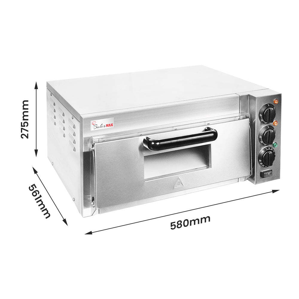 BakerMax Compact Countertop Single Deck Electric Pizza Oven - EP-1T