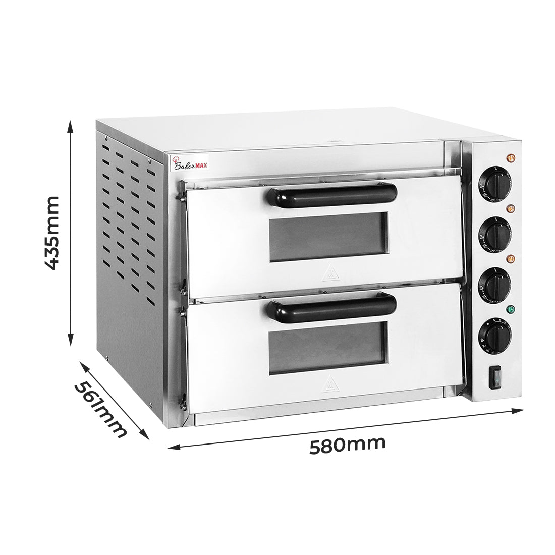 BakerMax Compact Countertop Double Deck Electric Pizza Oven - EP-2T