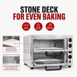 BakerMax Compact Countertop Double Deck Electric Pizza Oven - EP-2T