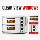 BakerMax Compact Countertop Double Deck Electric Pizza Oven - EP-2T