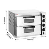 BakerMax Compact Countertop Double Deck Electric Pizza Oven - EP-2T