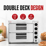 BakerMax Compact Countertop Double Deck Electric Pizza Oven - EP-2T