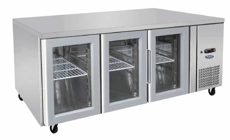 Glass Three Door Cooling Fridge Table 1795mm EPF3731