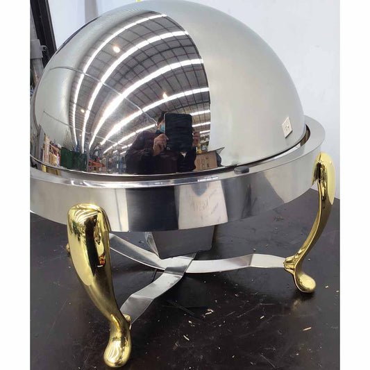 KGS6803 Round Chafing Dish with Gilt Legs