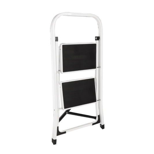 Vogue 2 Tread Folding Step Stool White - 900x470x30mm