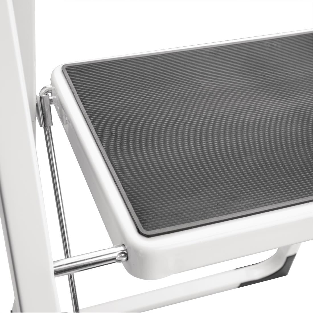 Vogue 2 Tread Folding Step Stool White - 900x470x30mm