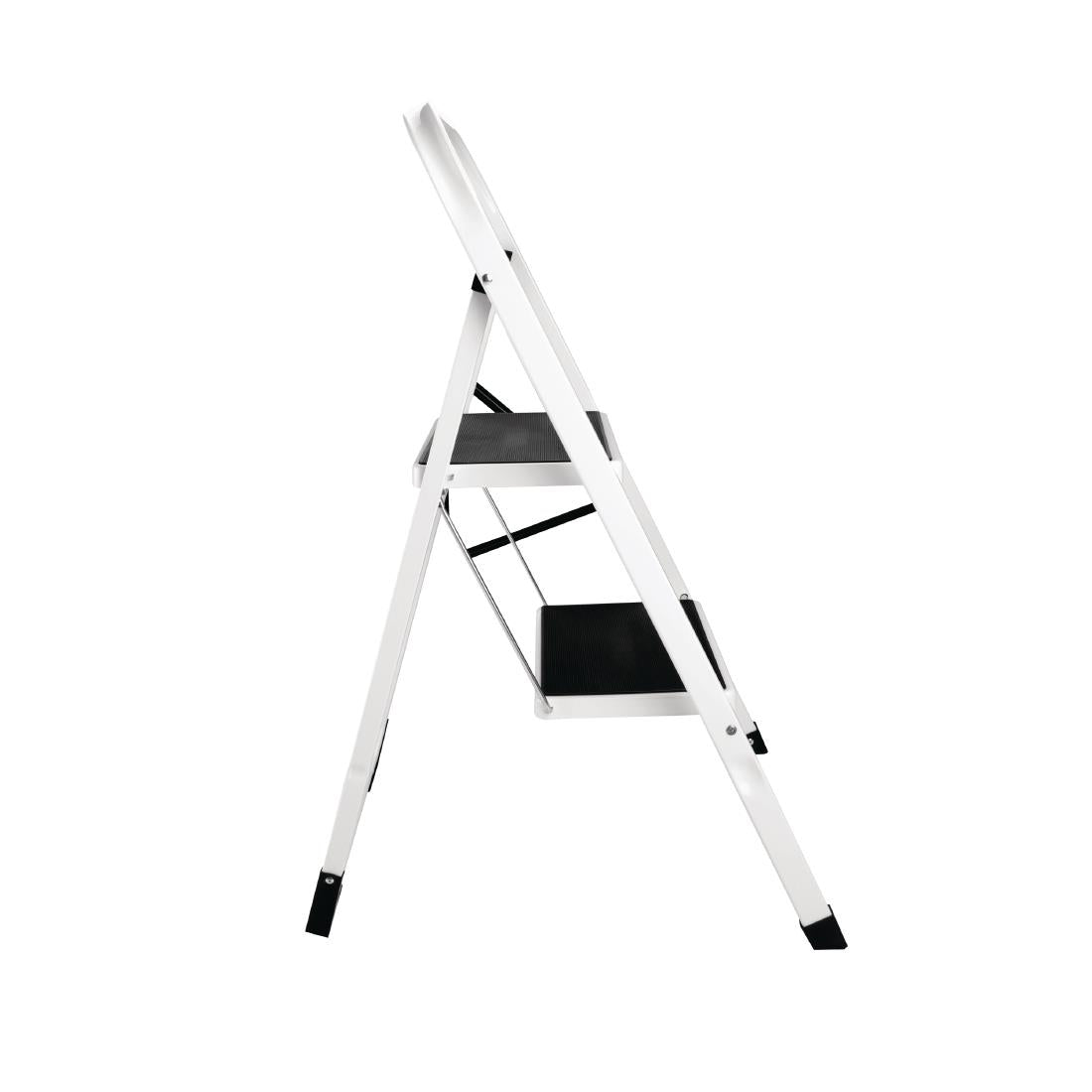 Vogue 2 Tread Folding Step Stool White - 900x470x30mm