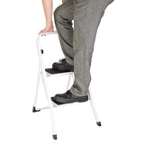 Vogue 2 Tread Folding Step Stool White - 900x470x30mm