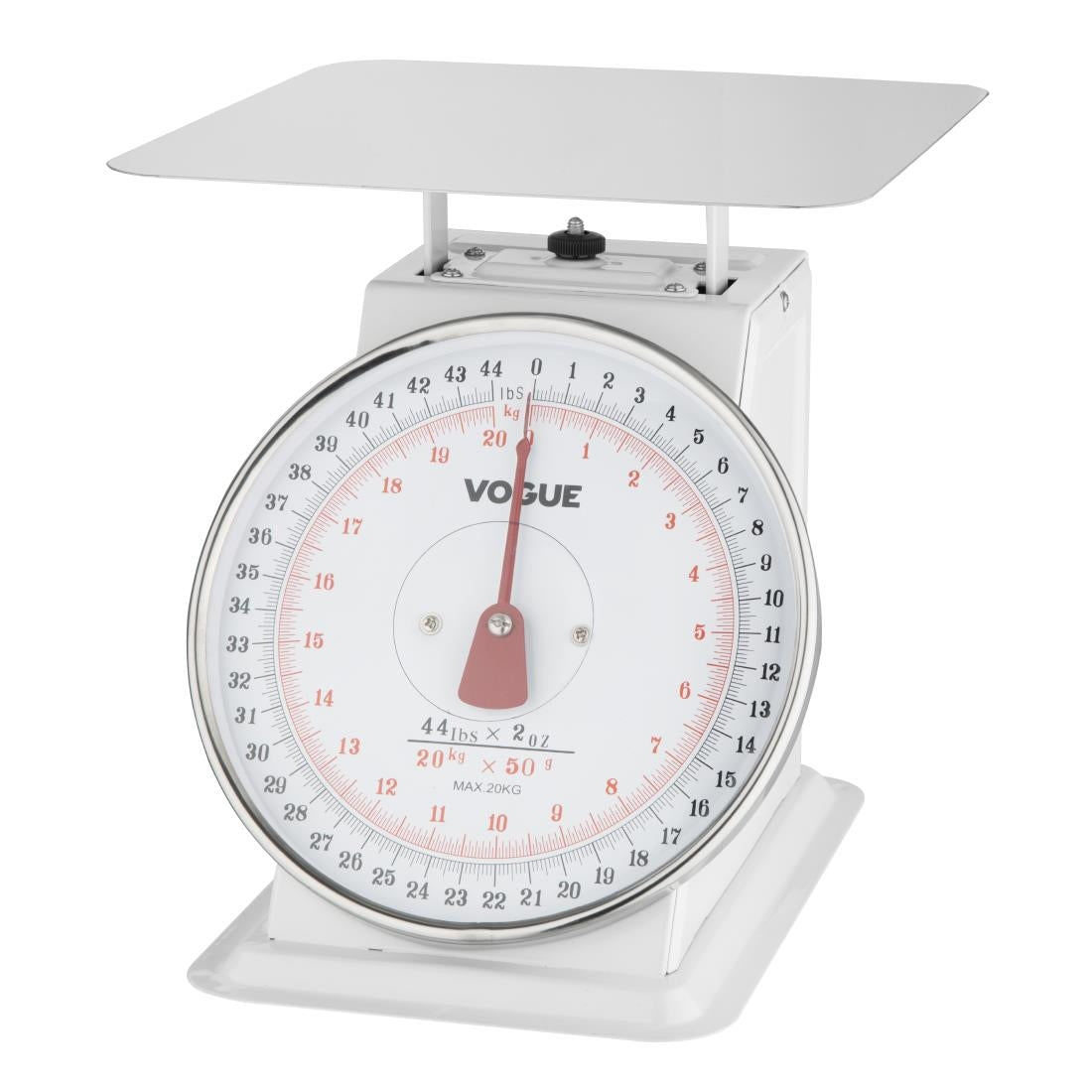 Vogue Kitchen Scale Flat Top 20kg/44lbs -Grad. 50g/2oz