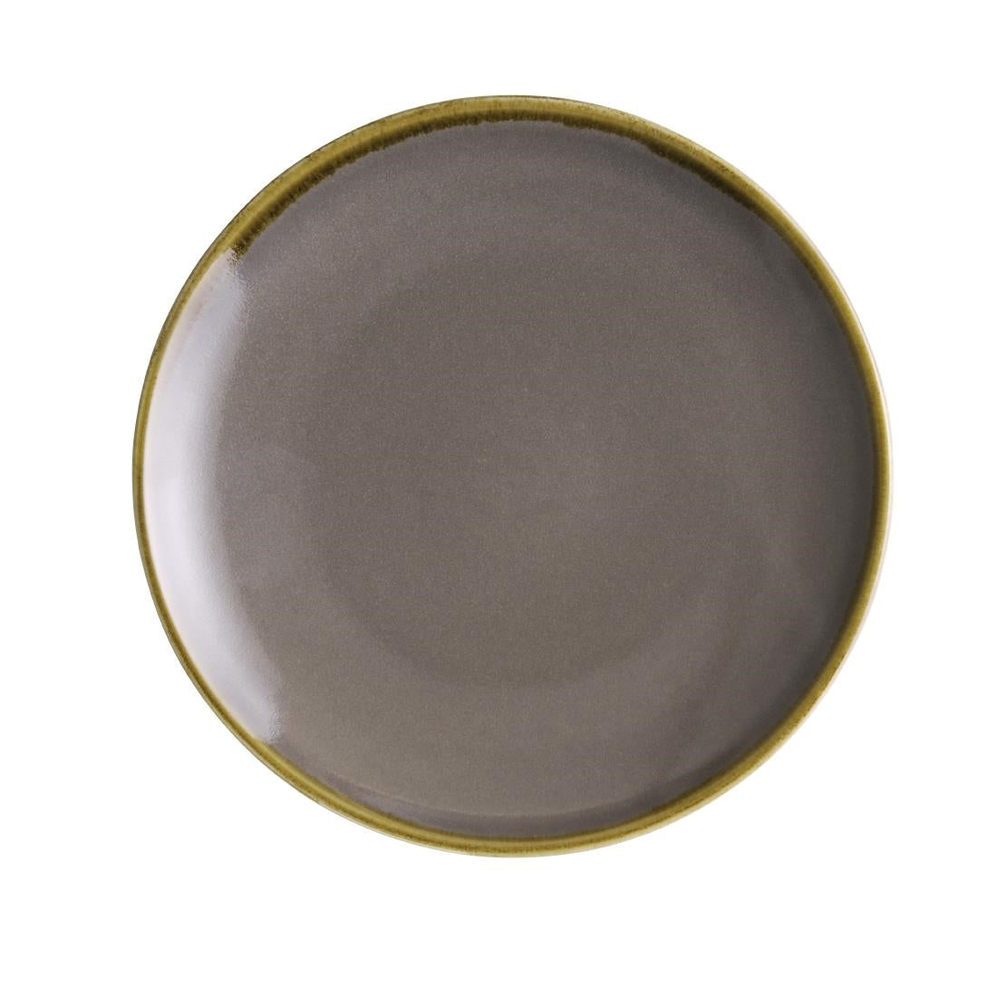 Olympia Kiln Smoke Round Coupe Plate - 7" (Box 6)