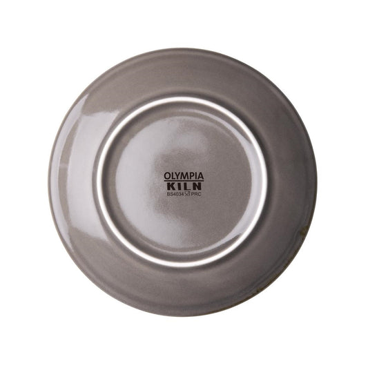 Olympia Kiln Smoke Round Coupe Plate - 7" (Box 6)