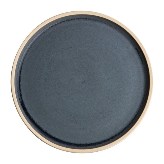 Olympia Canvas Flat Round Plate Blue Granite - 180mm 7" (Box 6)