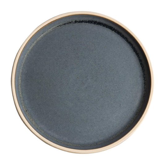 Olympia Canvas Flat Round Plate Blue Granite - 250mm 9 8/10" (Box 6)