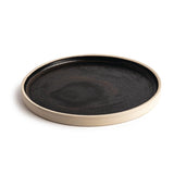 Olympia Canvas Flat Round Plate Unglazed Edge Delhi Black - 250mm (Box 6)