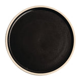 Olympia Canvas Flat Round Plate Unglazed Edge Delhi Black - 250mm (Box 6)