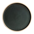 Olympia Canvas Flat Round Plate Unglazed Edge Green Verdigris - 250mm (Box 6)