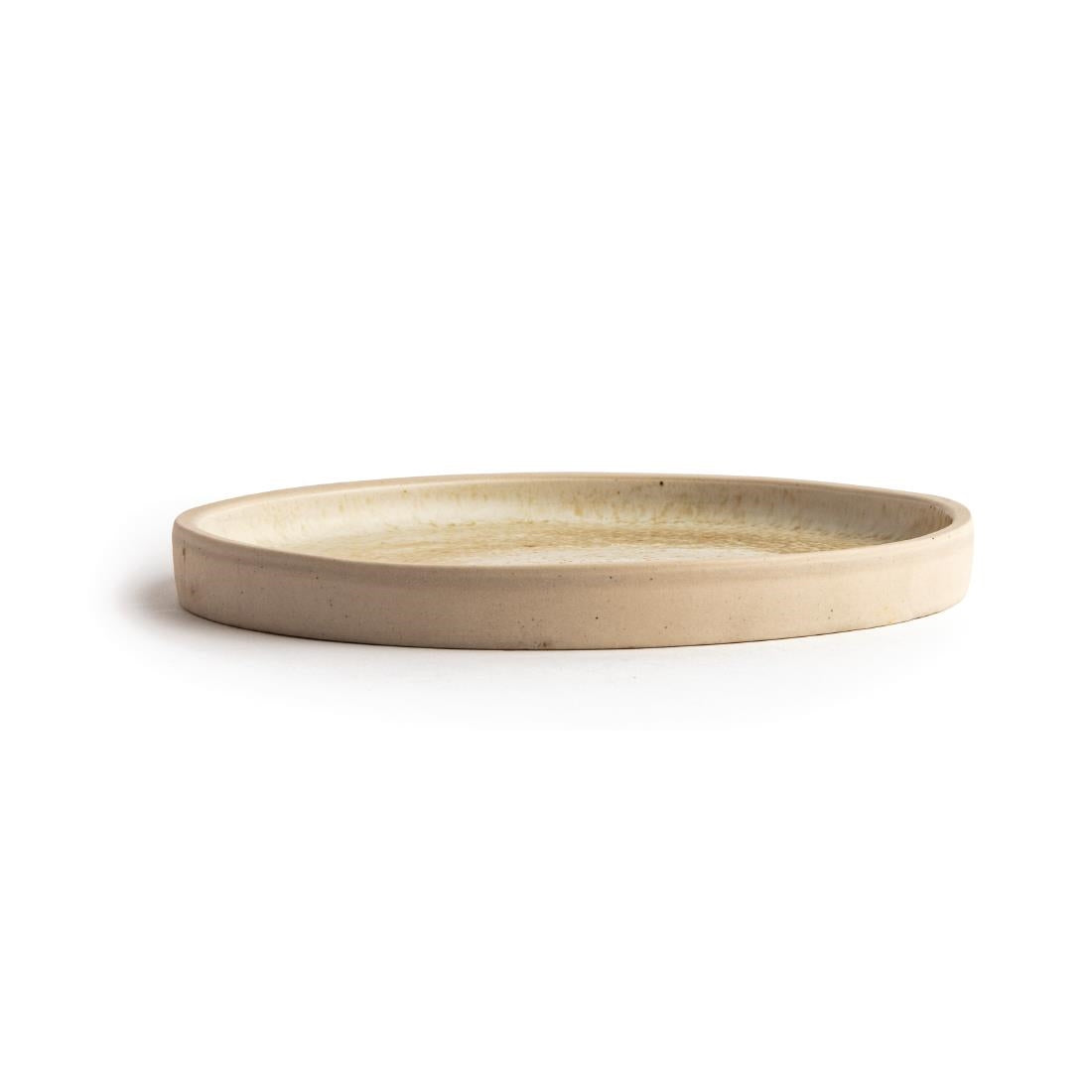 Olympia Canvas Flat Round Plate Unglazed Edge Wheat - 180mm (Box 6)