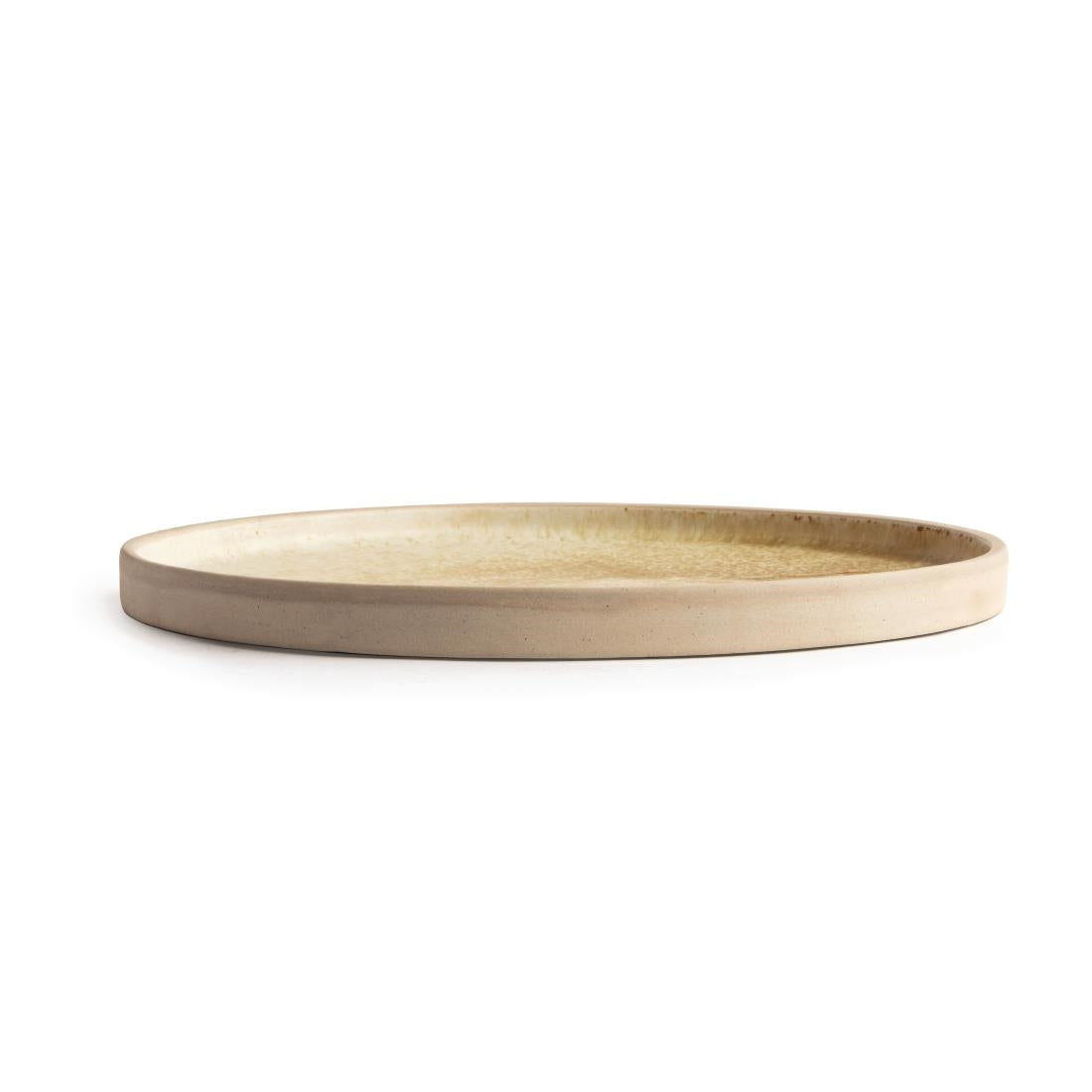 Olympia Canvas Flat Round Plate Unglazed Edge Wheat - 250mm (Box 6)