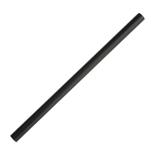 Fiesta Compostable Smoothie Paper Straw Black - 210mm 10mm (Pack 250)