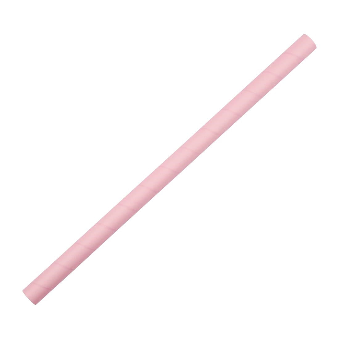 Fiesta Compostable Smoothie Paper Straw Pink - 210mm 10mm (Pack 250)