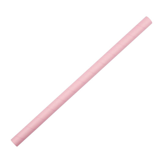 Fiesta Compostable Smoothie Paper Straw Pink - 210mm 10mm (Pack 250)