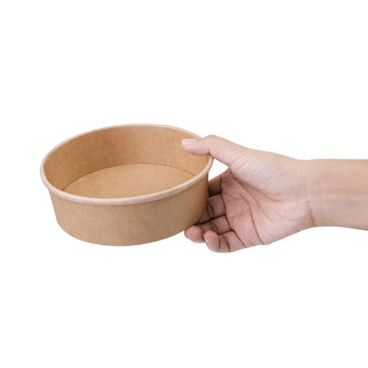 Fiesta Compostable Round Kraft Salad Bowl - 500ml 18oz (Pack 300)