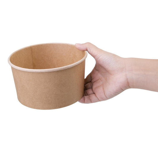 Fiesta Compostable Round Kraft Salad Bowl - 1000ml 35oz (Pack 300)