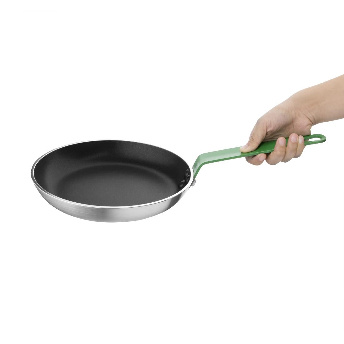 Hygiplas Frypan Aluminium Non-stick Teflon Platinum Plus Green Handle - 200x35mm