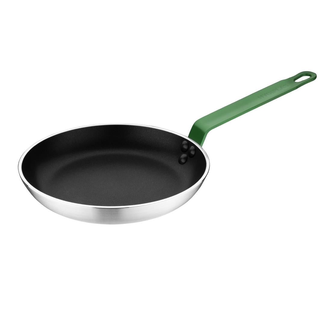 Hygiplas Frypan Aluminium Non-stick Teflon Platinum Plus Green Handle - 200x35mm