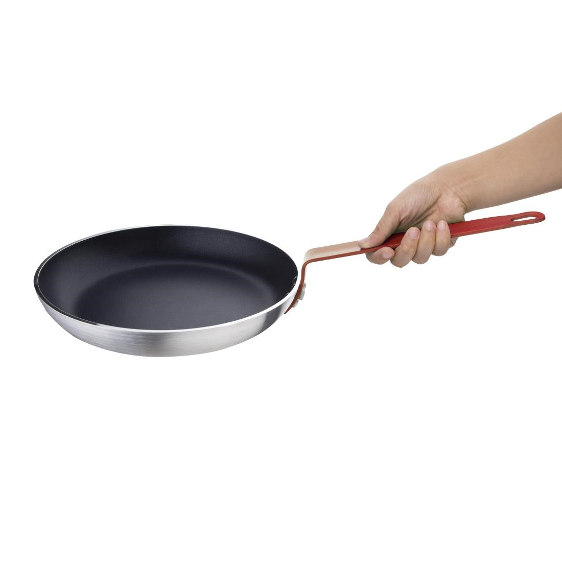 Hygiplas Frypan Aluminium Non-stick Teflon Platinum Plus Red Handle - 280x45mm