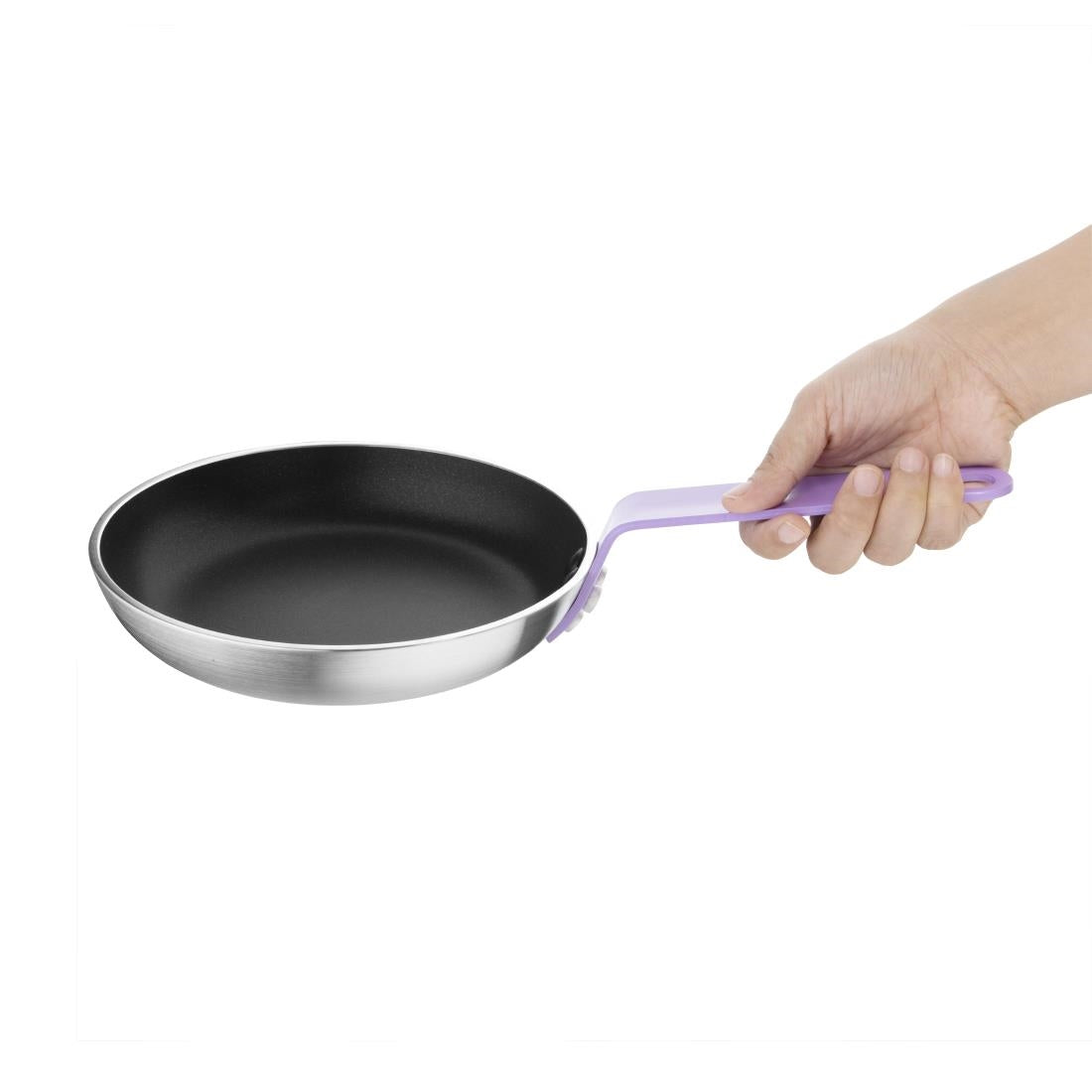 Hygiplas Frypan Aluminium Non-stick Teflon Platinum Plus Purple Handle 200x35mm