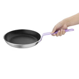 Hygiplas Frypan Aluminium Non-stick Teflon Platinum Plus Purple Handle 240x40mm