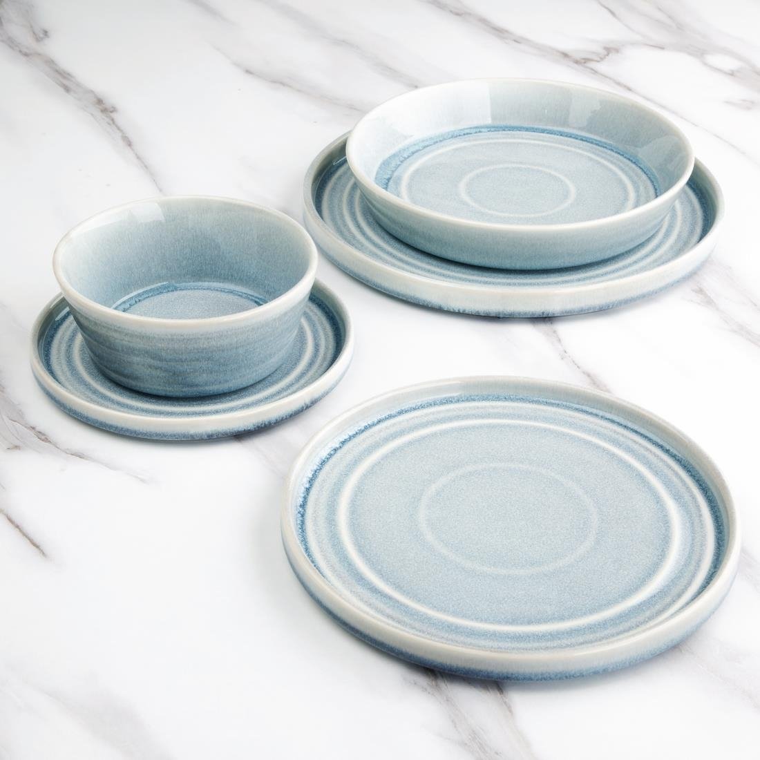 Olympia Cavolo Ice Blue Flat Round Plate - 220mm (Box 6)