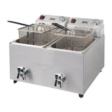 Apuro Double Fryer - 2x8Ltr 2.9kW with Timer