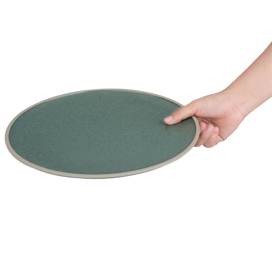 Olympia Anello Green Raw Edge Plate - 285mm (Box 4)