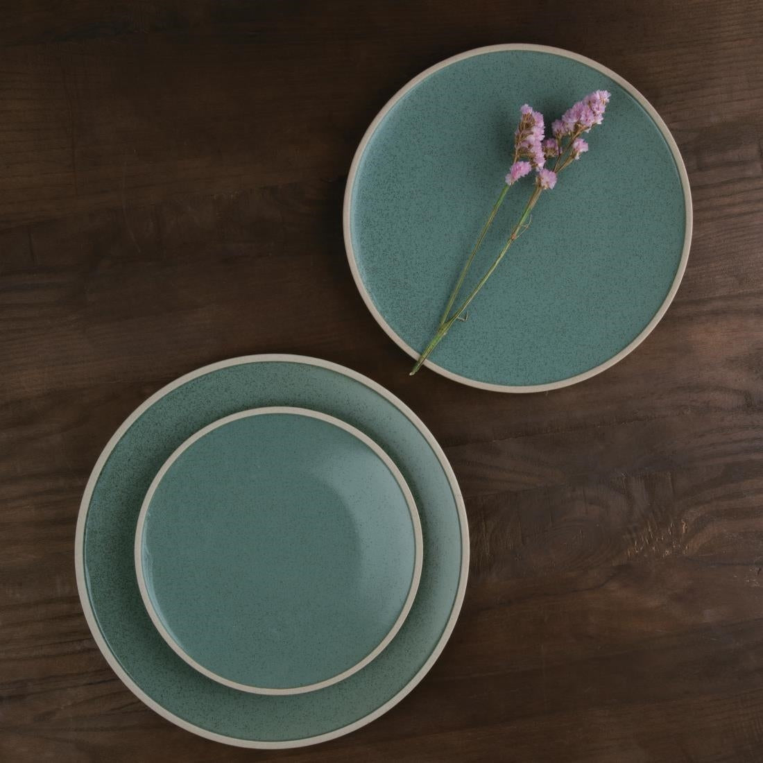 Olympia Anello Green Raw Edge Plate - 285mm (Box 4)