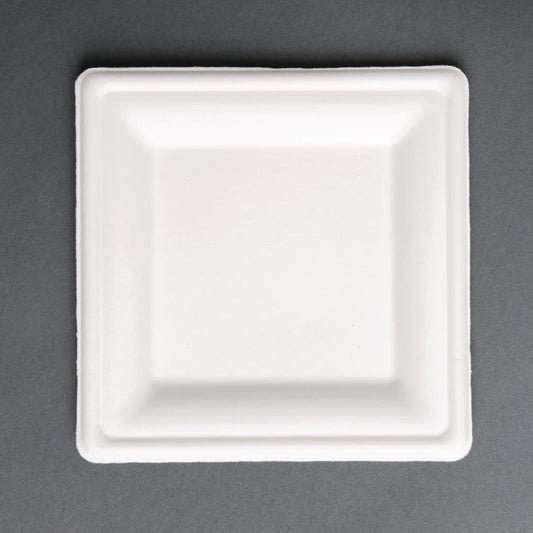 Fiesta Compostable Bagasse Square Plate 8" (Pack 50)