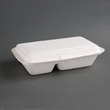 Fiesta Compostable Bagasse Food Container 9x6" 2 Compartment (Pack 200)