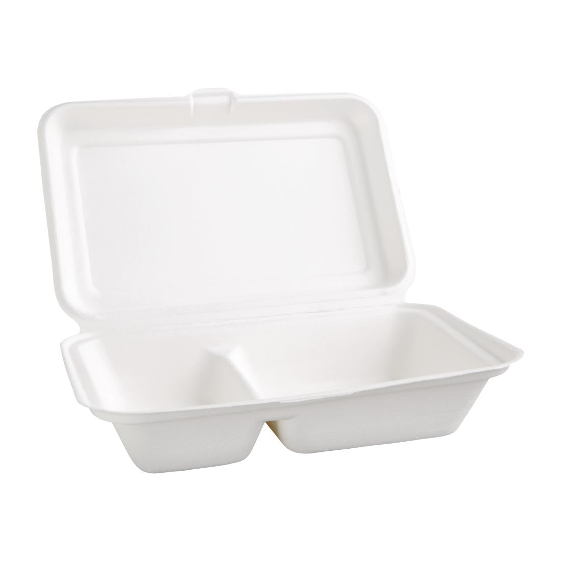 Fiesta Compostable Bagasse Food Container 9x6" 2 Compartment (Pack 200)