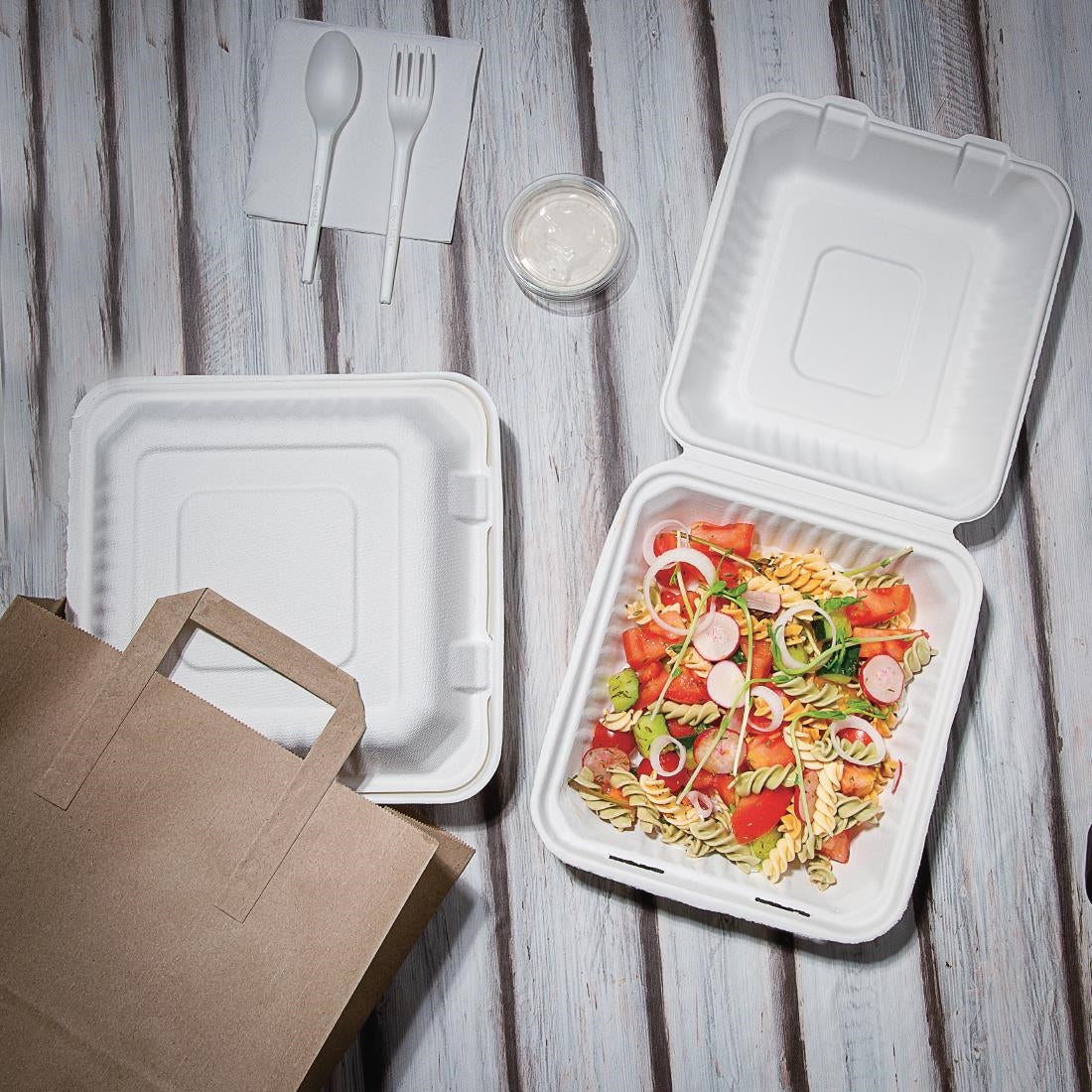 Fiesta Compostable Bagasse Food Container 8x8" (Pack 200)