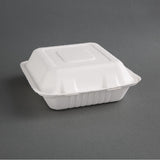 Fiesta Compostable Bagasse Food Container 8x8" 3 Compartment (Box 200)