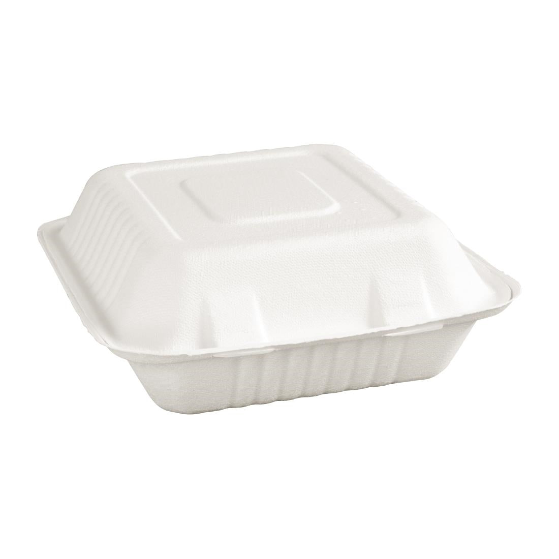 Fiesta Compostable Bagasse Food Container 8x8" 3 Compartment (Box 200)