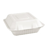 Fiesta Compostable Bagasse Food Container 8x8" 3 Compartment (Box 200)