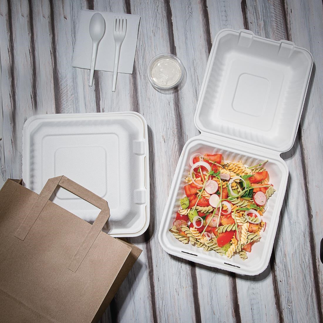 Fiesta Compostable Bagasse Food Container 9x9" (Pack 200)