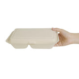 Fiesta Compostable Bagasse Food Container 9x6" 2 Comp Nat Colour (Pack 200)