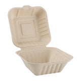 Fiesta Compostable Bagasse Burger Box 81x149x152mm - Natural Colour (Pack 500)