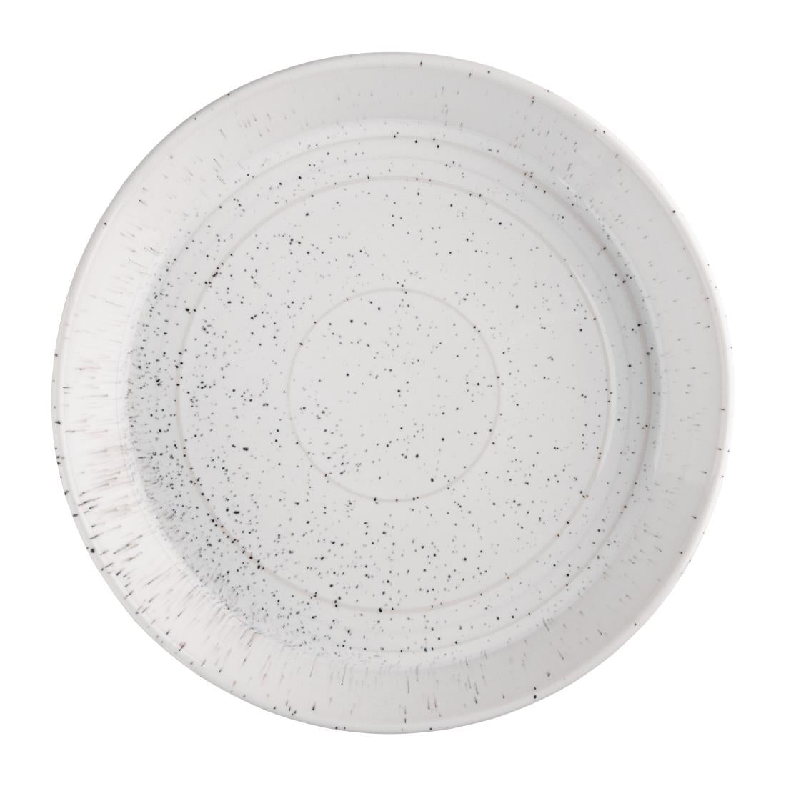 Olympia Cavolo White Speckle Flat Round Bowl - 220mm (Box 4)